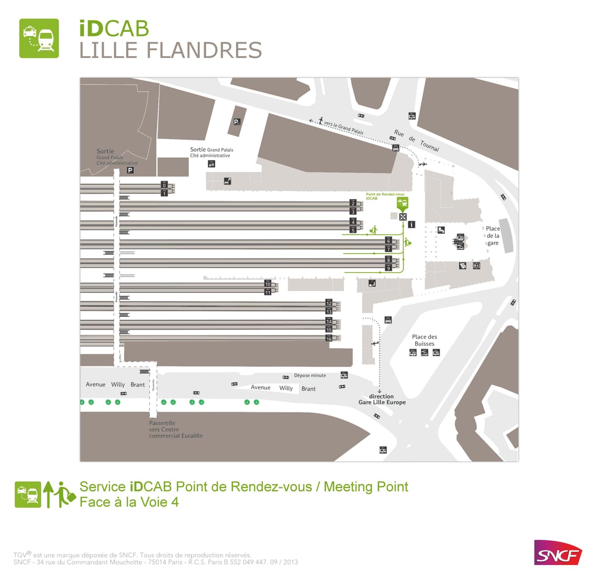 harta din Lille europe spre Lille flandres