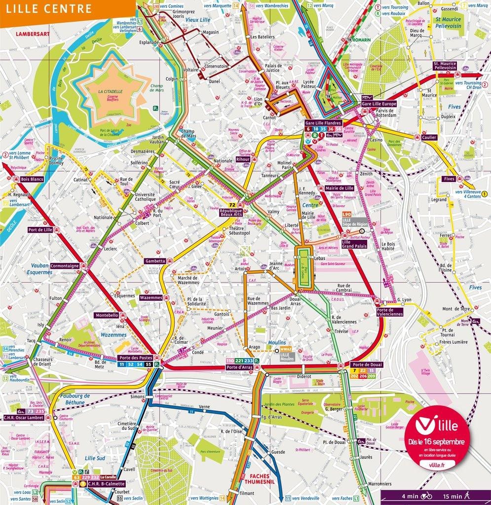 harta Lille autobuz