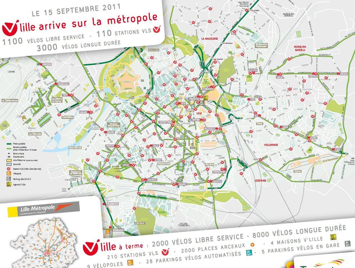 harta Lille bicicleta