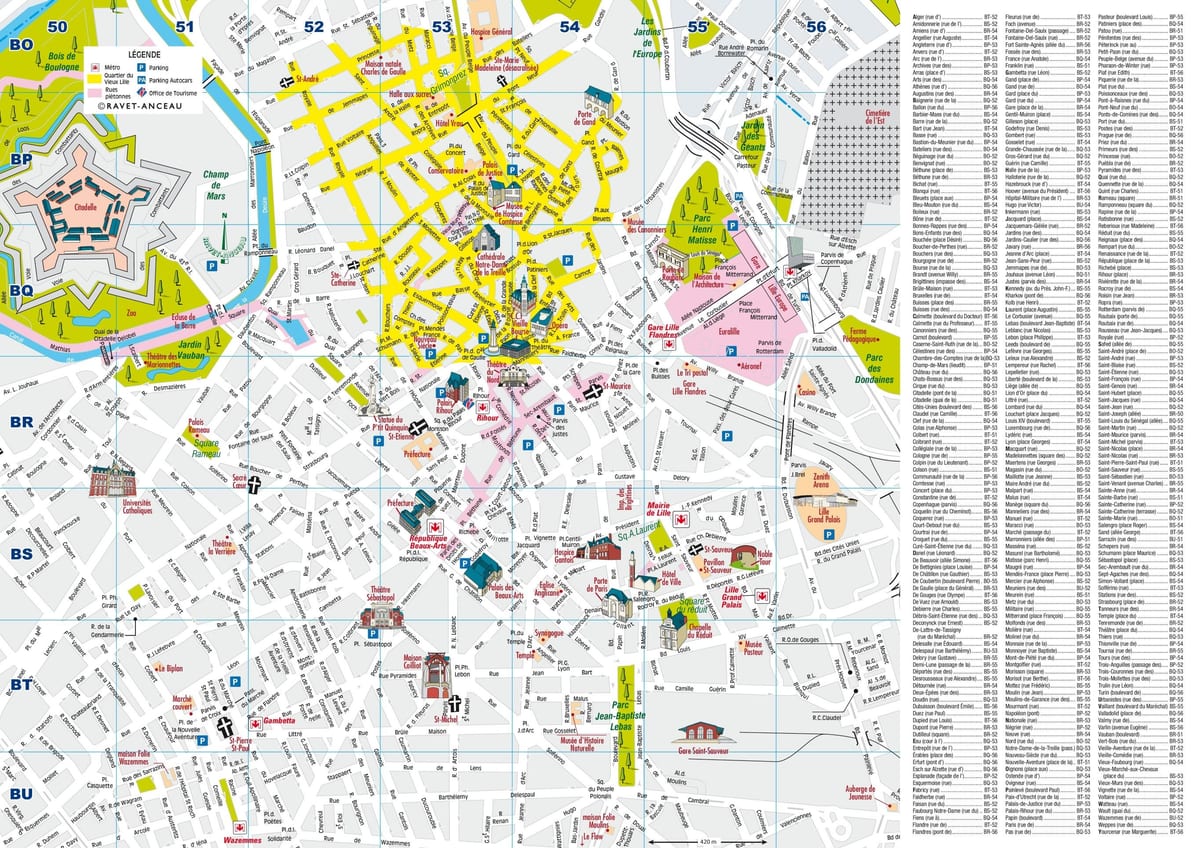 tipărit hartă Lille turistice