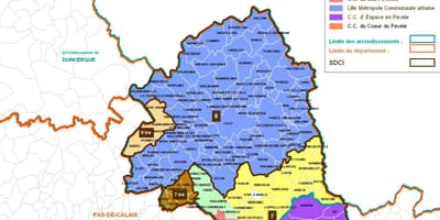 Harta arrondissement de Lille