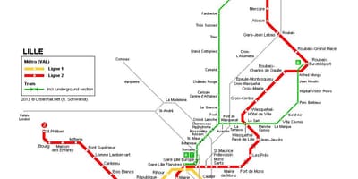 Harta tren din Lille