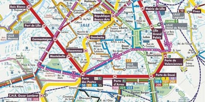 Harta strada din Lille, franța